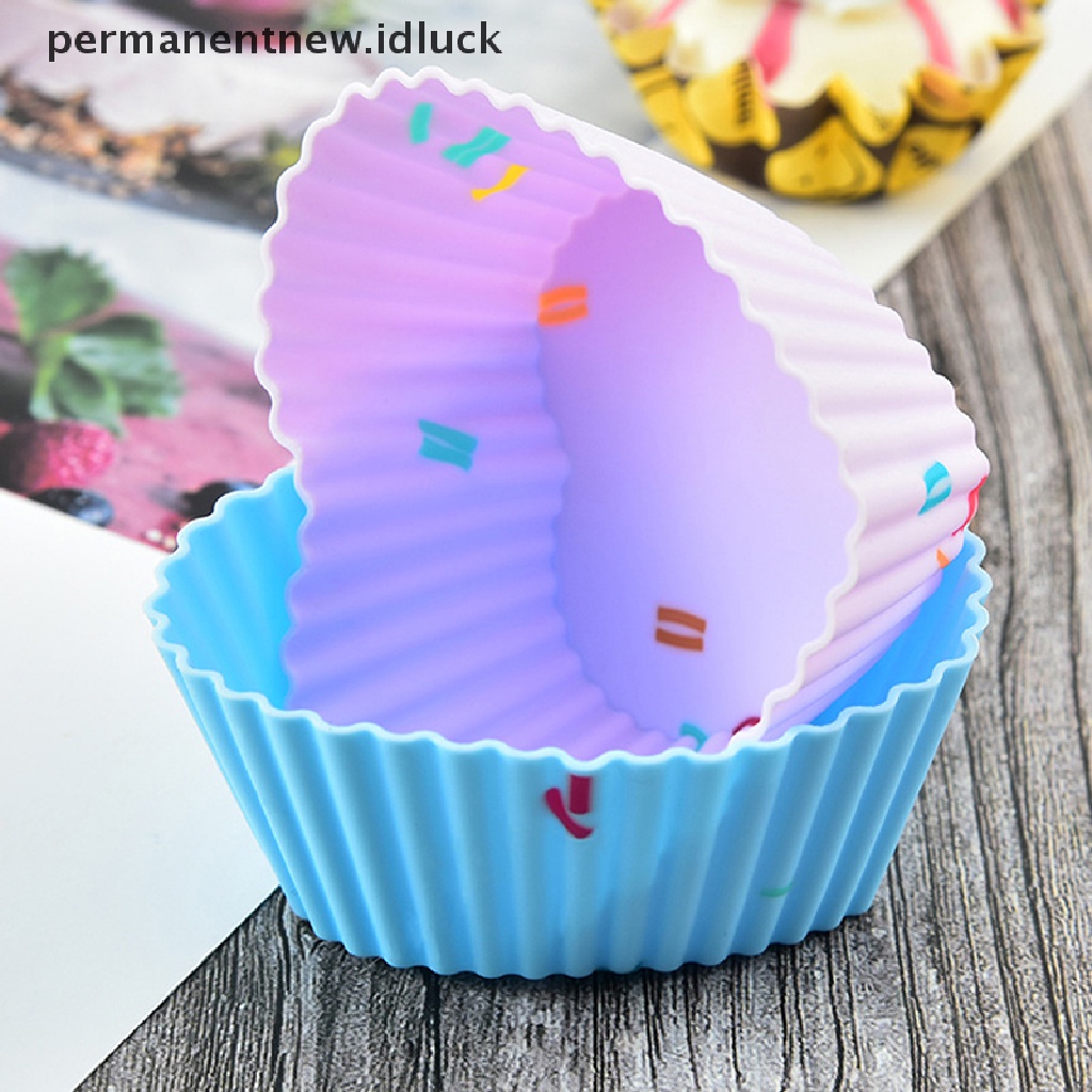 4 Pcs Cetakan Cupcake Muffin Bentuk Hati Bahan Silikon