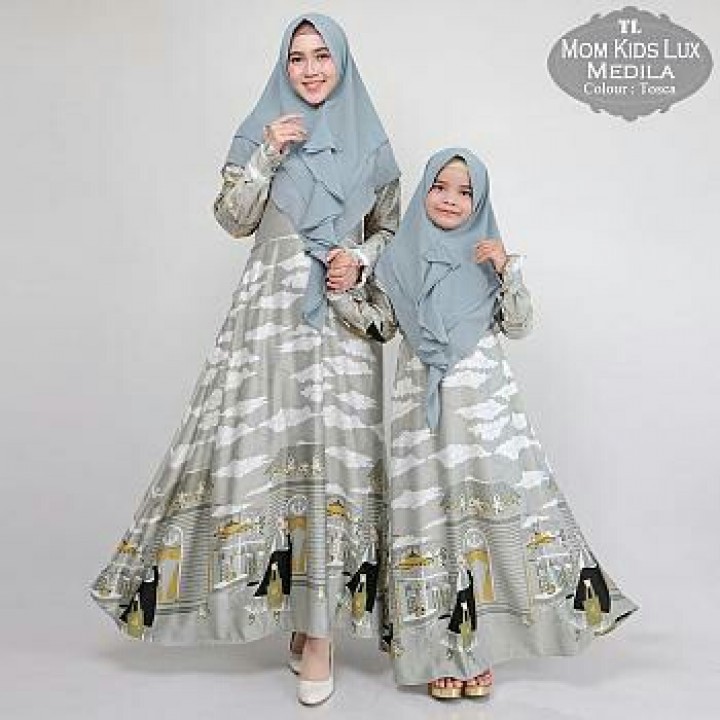 Baju Gamis Ibu dan Anak TK CP MK Medila Tosca Green Tatop.176