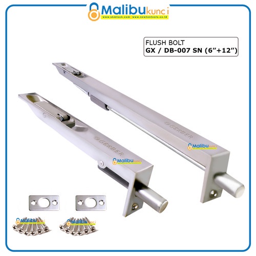 PERTUKANGAN MATERIAL BANGUNAN DB-007 6+12 / FLUSH BOLT / GRENDEL TANAM / GERBER