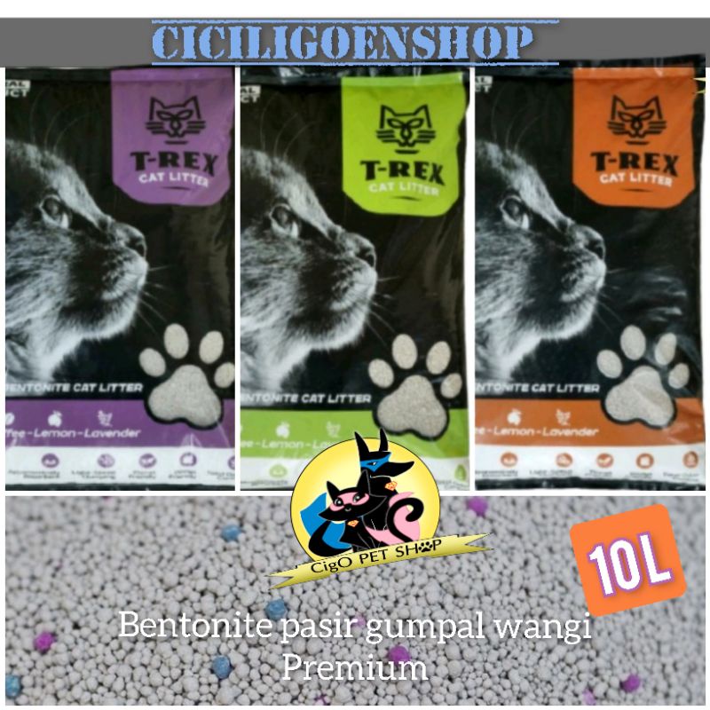 Pasir Kucing murah T-REX cat litter gumpal Wangi Betonite Premium trex t rex 10 L