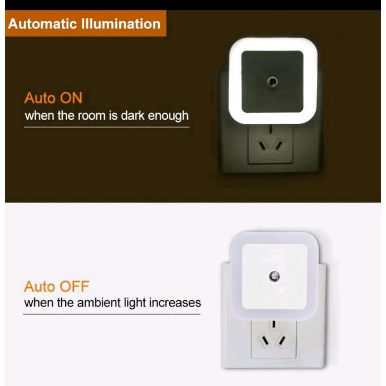 Lampu Tidur Night / Sleep Mini Lamp Dekorasi Hias KOTAK LED Otomatis Sensor Cahaya ECER GROSIR MURAH