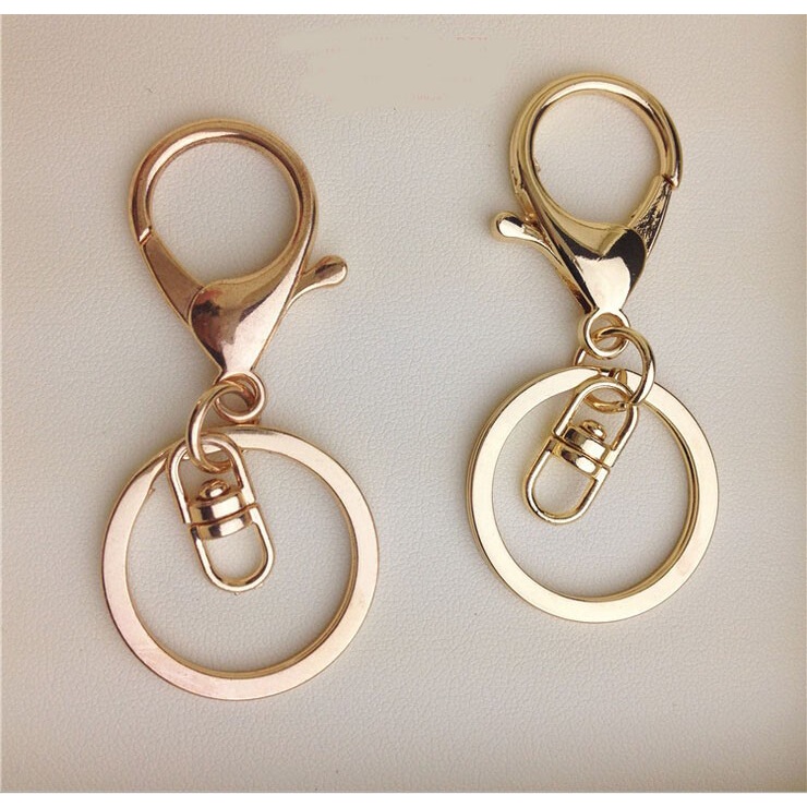 RING BESI / PENGAIT KAITAN / KOKOT GANCI / RING GANTUNGAN KUNCI KOKOT UDANG / GANTUNGAN KUNCI GEPENG + KAIT 30MM