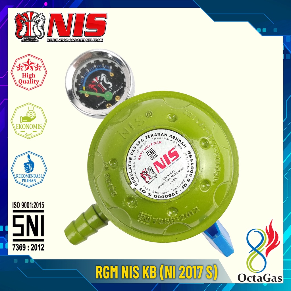 Nis Regulator Kompor Gas 1 Pengunci (NI 2017 S) - Tekanan Rendah