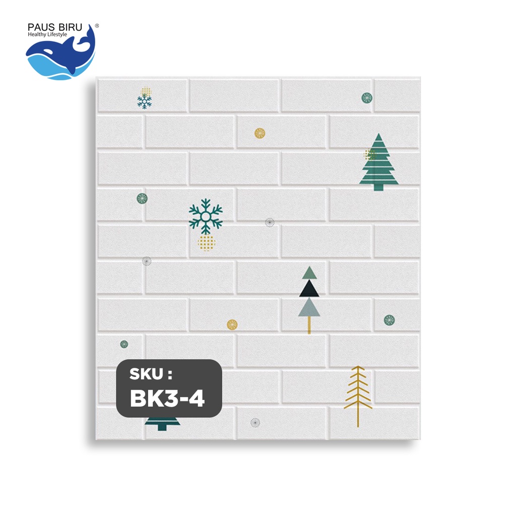 Paus Biru - Wallpaper dinding 3d motif gambar 70x77cm-SNOWFLAKE