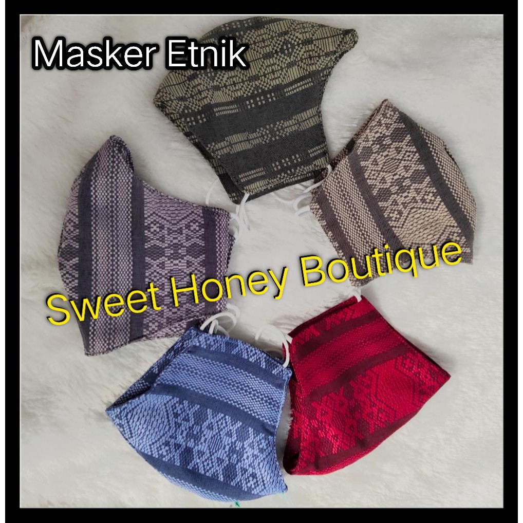 Sweet Honey ~ Masker Endek Etnik Batik Fashion Wanita dan Pria Unisex