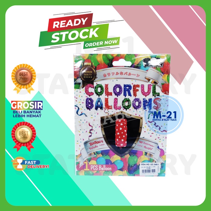 

BALON HURUF I WARNA MERAH MOTIF LOVE