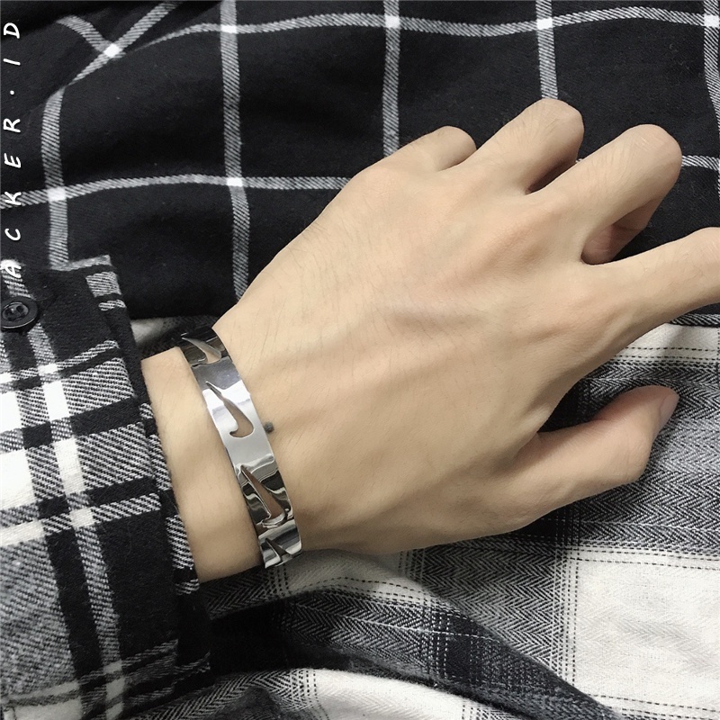 [ACKER] Gelang Logam Gaya Korea Bangle Untuk Pria / Wanita