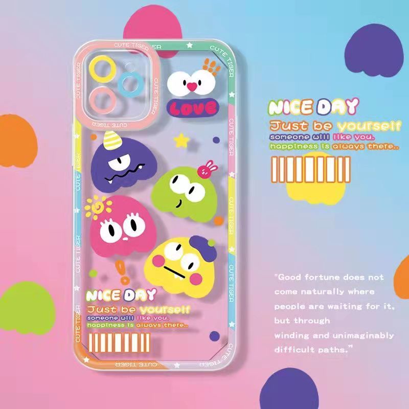 Soft Case Tpu Transparan 13pro 13prm Motif Kartun Untuk iPhone 11 7Plus 8Plus Xr XS 13 12pro Max