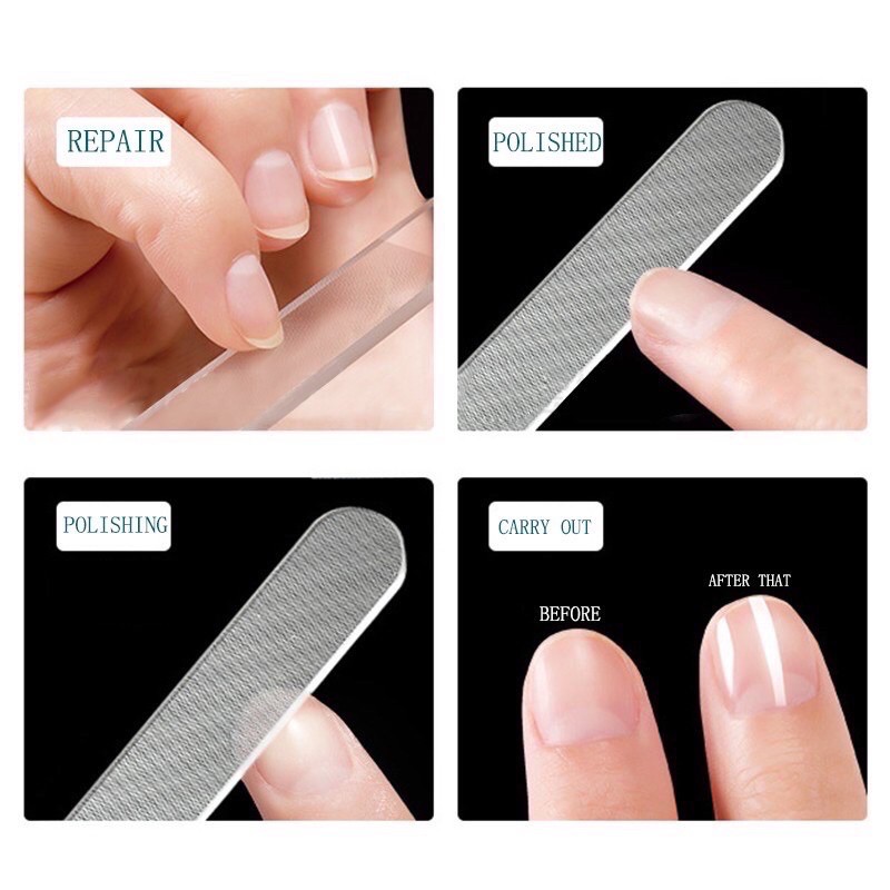 Nano glass nail / pengkilap kuku + pengkikir kuku