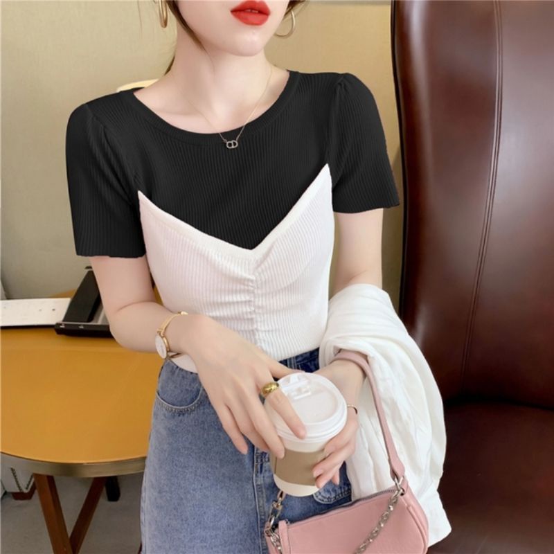 MDLV ~ 1323 ARLEEN KNIT TOP KOREA ATASAN RAJUT KOREA BAJU RAJUT IMPORT BEST SELLER FASHION IMPORT