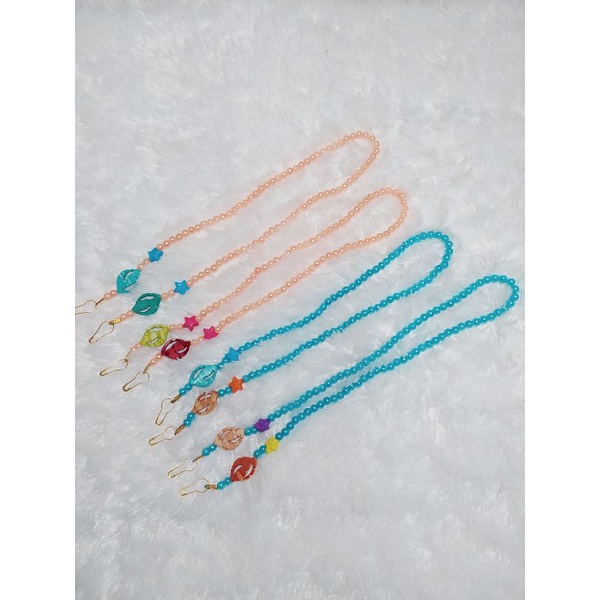 Kalung Masker Strap Masker Mutiara Warna Warni / Tali Masker