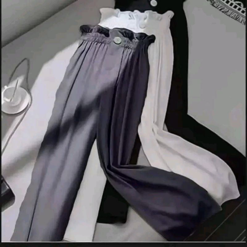 CELANA WANITA KULOT SERUT SUSUN KANCING DEPAN