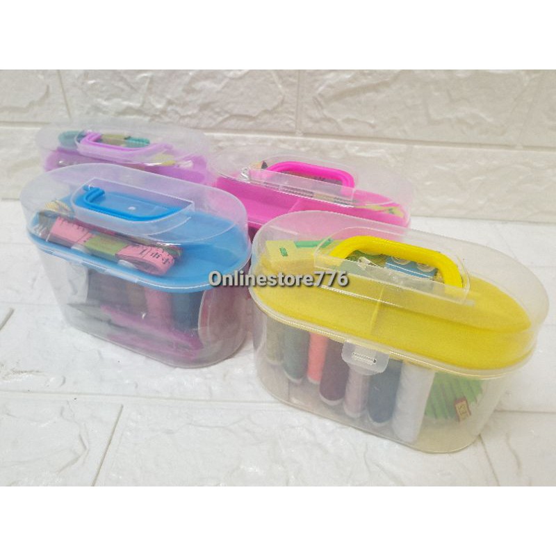 Set Alat Jahit Set Peralatan Benang Jarum Lengkap Sewing Box Plastik