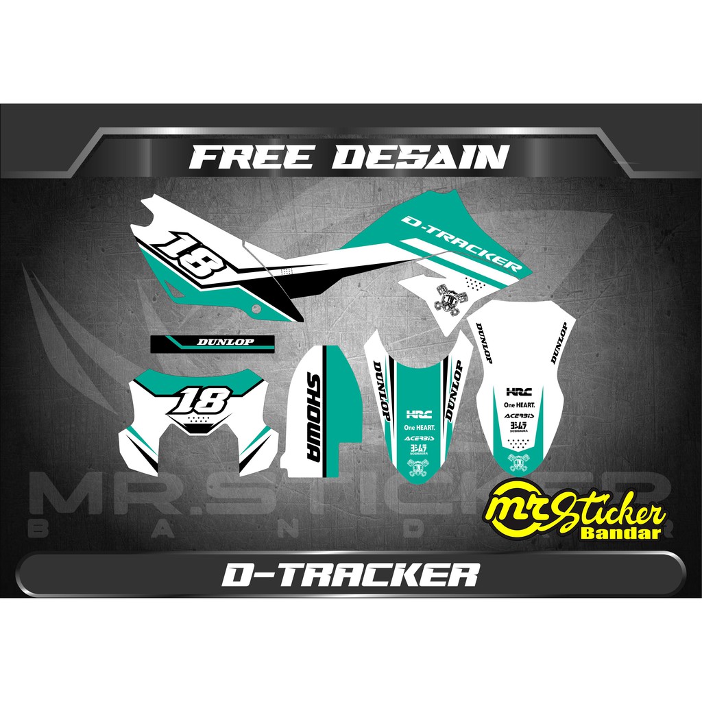 Decal klx d_tracker putih tosca
