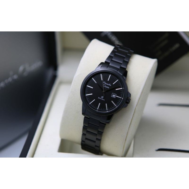 ALEXANDRE CHRISTIE AC 1008 JAM WANITA ORIGINAL GARANSI RESMI 1TAHUN-full black