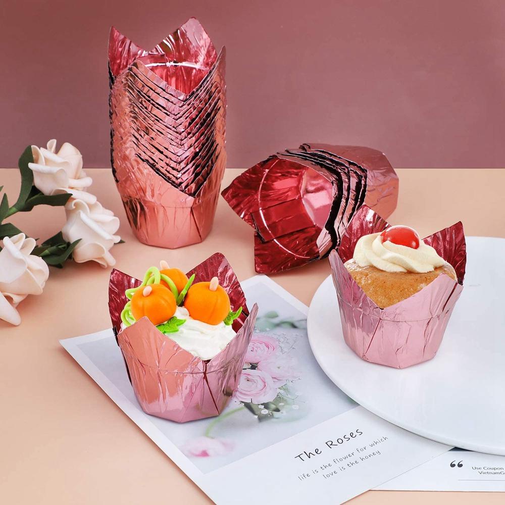 [Elegan] Baking Cup Disposable Oilproof Alat Dapur Cetakan Kue Muffin Foil Cups Cupcake Liner