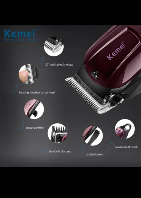 Alat Cukur Rambut Rechargeable Kemei ORIGINAL Km-2600 - Alat Cukur Rambut Cas