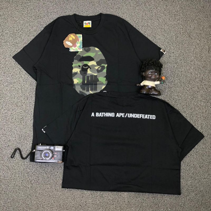 TSHIRT KAOS BAJU A BATHING APE BAPE X UNDEFEATED BLACK