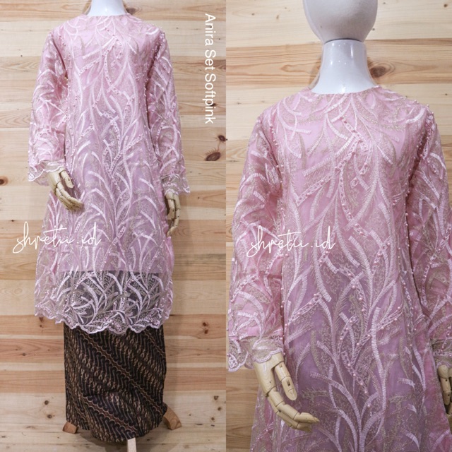 ANIRA SET Setelan Kebaya Fashion Muslim Murah Tile Bordir Brukat Brokat Murah Kondangan Elsire