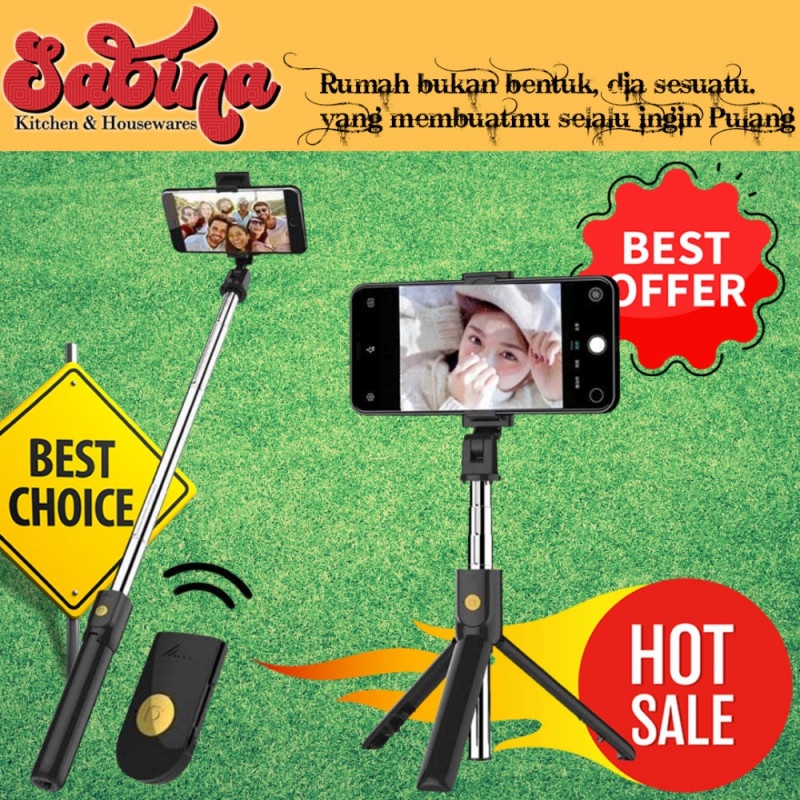 Tongsis Tripod Monopod HP Smartphone dengan Remote Bluetooth Shutter K