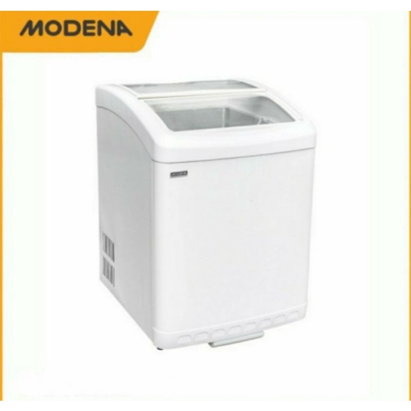 Chest Freezer Sliding Curved Glass Modena MC-0160 W | MC0160W MC0160