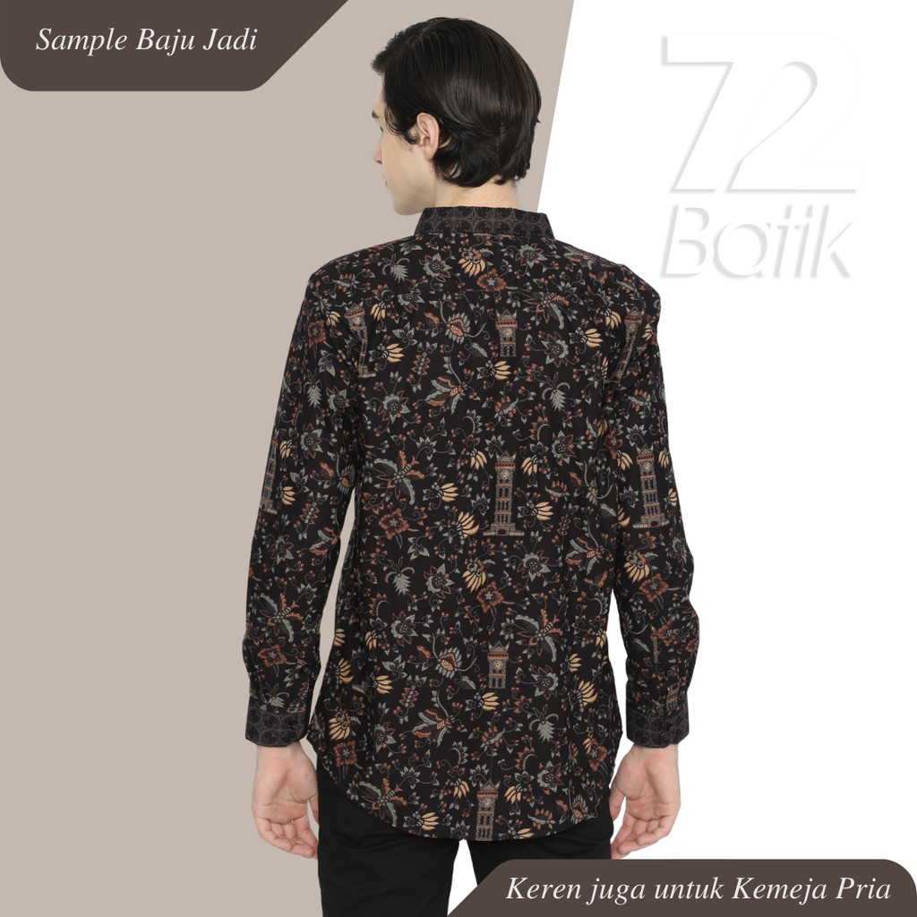 JARIK BATIK Premium Bahan Katun Motif Jam Gadang Warna Hitam Item Black 728207 Cap 72 Kain Jarik Jarit Samping Kebat Panjang Batik Katun Modern Premium Bahan Seragam Batik Pernikahan Kantor Keluarga Murah Kamen Jadi Batik Bali Lembaran