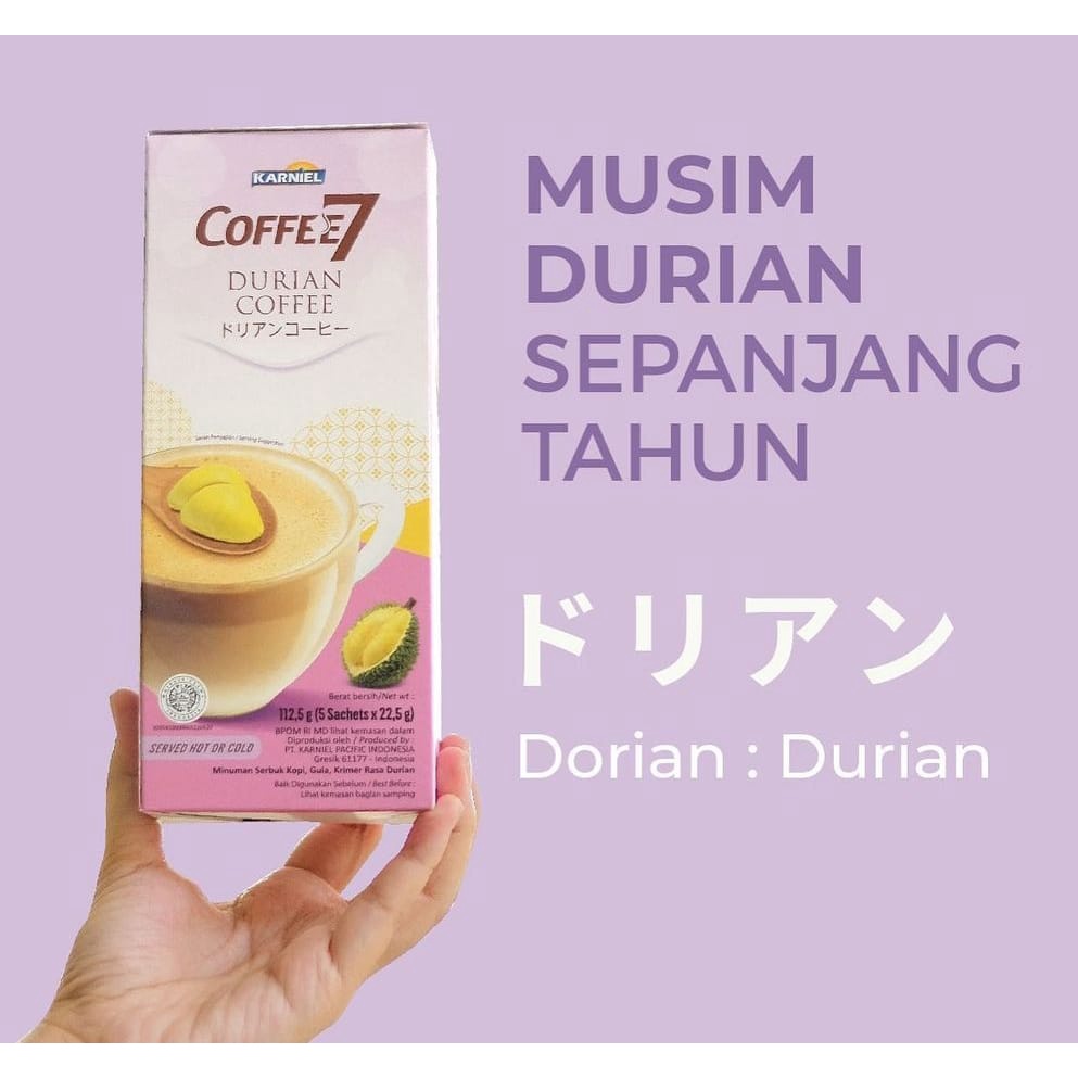 Coffee7 - Durian Coffee / KOPI DURIAN 5x 25Gr/MACHIATO-MANGOLATTE-MATCHA LATTE-KOPI DURIAN LATTE SACHET