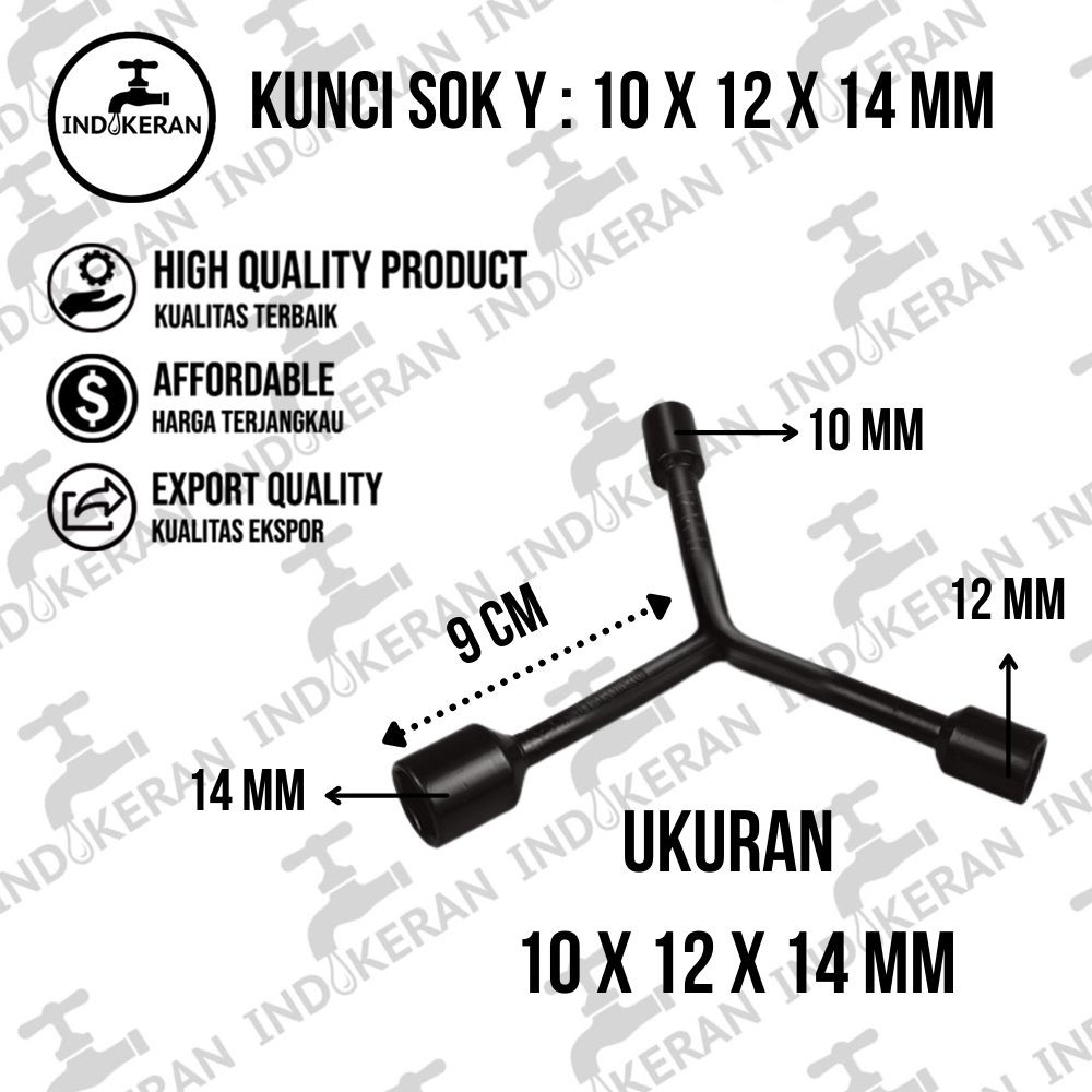 INDOKERAN - Kunci Sok Y - 10 x 12 x 14 MM