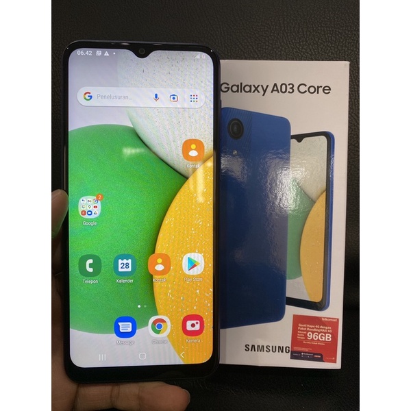 Samsung Galaxy A03Core Blue ram 2Gb memory 32Gb bekas dan garansi SEIN 6bln fullset ori