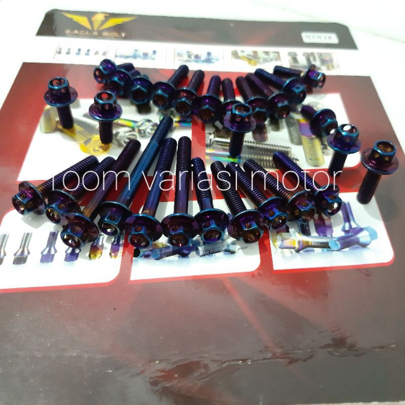 BAUT PROBOLT BLOK MESIN NINJA R NINJA RR NINJA 150 SET KIRI KANAN 28PCS