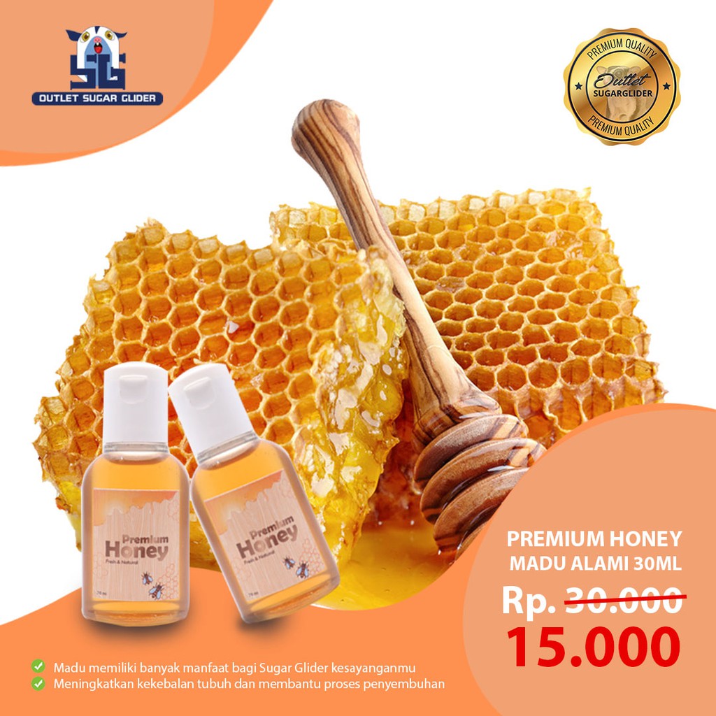 PREMIUM HONEY Madu Alami Kesehatan Hewan SugarGlider 30ml