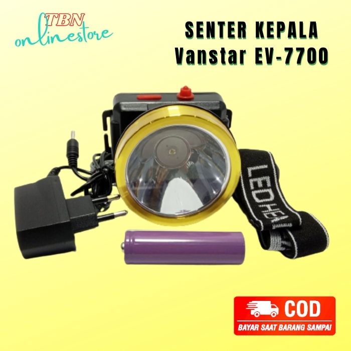 Senter Kepala Head lamp Evatech EV-7700 LED White / Putih