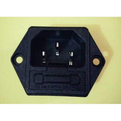 Socket AC Komputer Male Plus Tempat Fuse - Soket Untuk Input Kabel AC PC