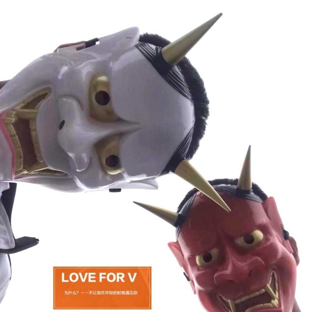 HANNYA Topeng Halloween Shinigami Orochimaru Japanese Ghost Iblis Bertanduk Original Hantu Anonymous