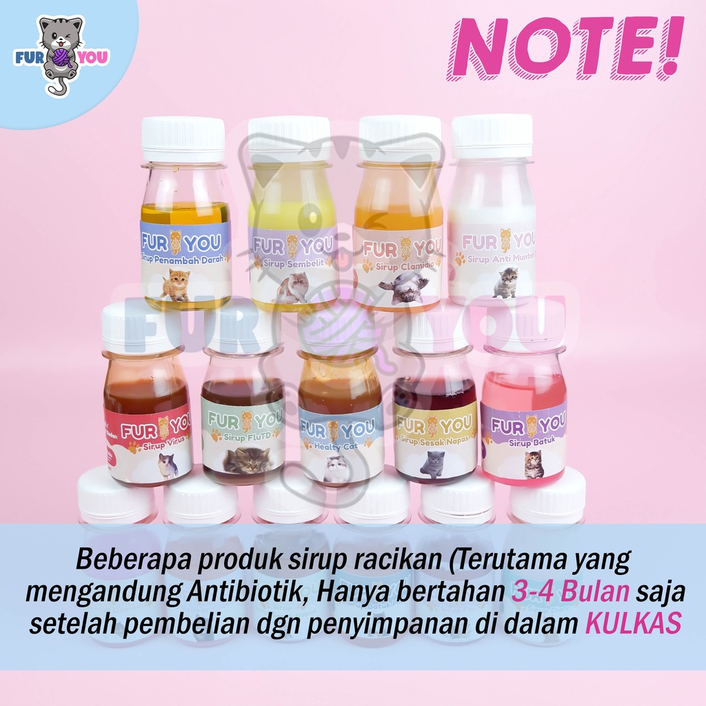 Fur You Sirup Anti Muntah untuk Anabul Kucing Mual dan Muntah Infeksi dan Muntah Bulu