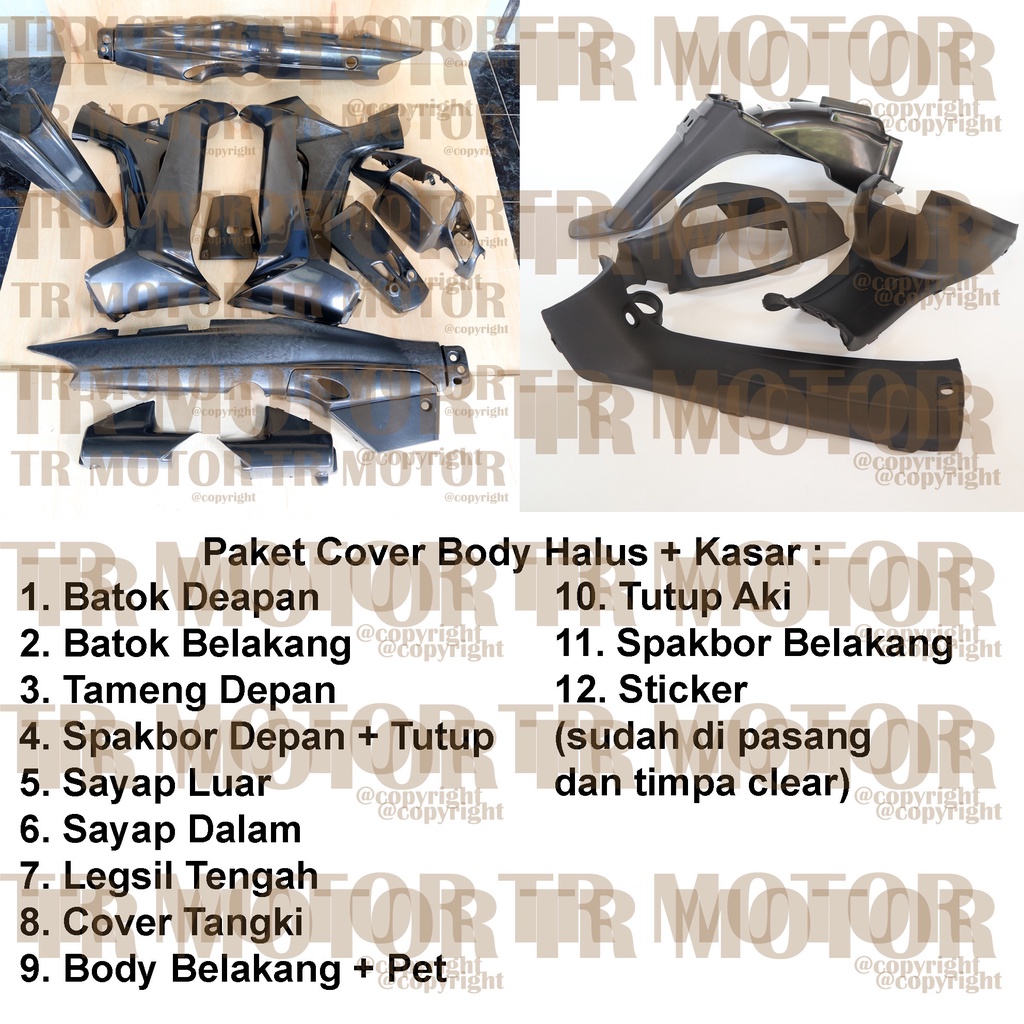 Cover Body Fizr F1zr Bahan Tanpa Cat Full Set Halus Cover Bodi Yamaha Fiz r