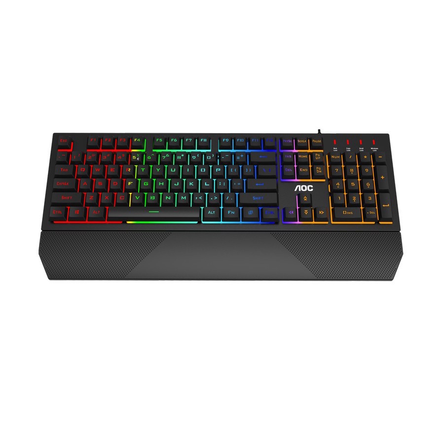 Keyboard AOC GK200 GK 200 RGB Gaming Keyboard With Wristpad