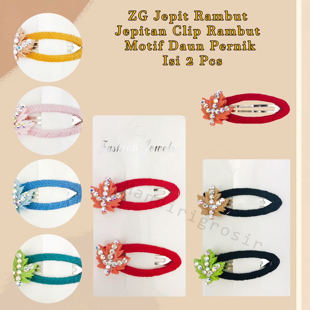 ZG Jepit Rambut *Fashion Jewelry*Jepitan Clip Rambut *Motif Daun