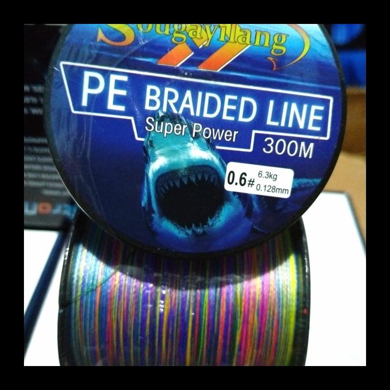 BARU SENAR PANCING PE 4 BRAIDED 300M SOUGALIYANG MULTICOLOR SUPER POWER ALAT PANCING MURAH MERIAH AL