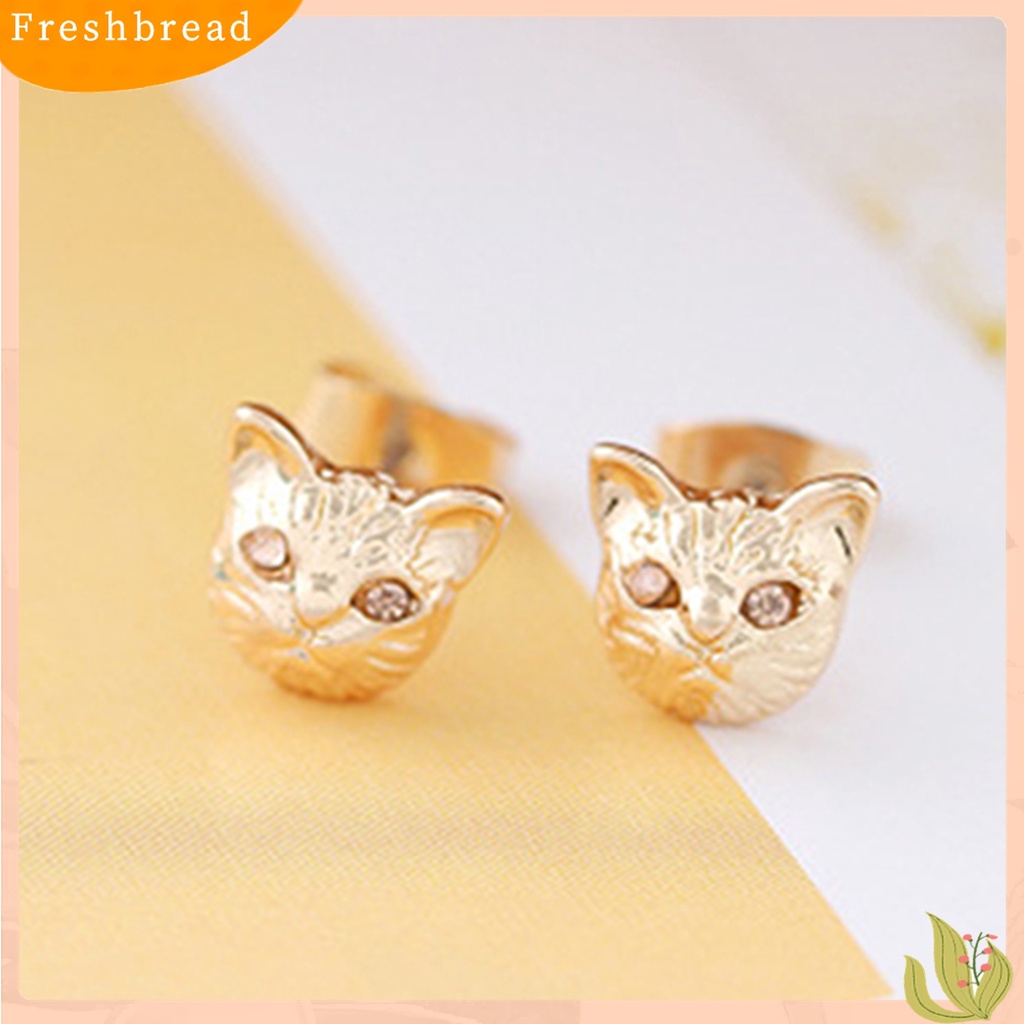 [Fresh] Anting Tusuk Desain Kepala Kucing untuk Wanita