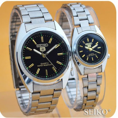FREE BOX & BATERAI JAM TANGAN COUPLE MURAH SEIKO BALOK RANTAI PREMIUM POLOS // SK002