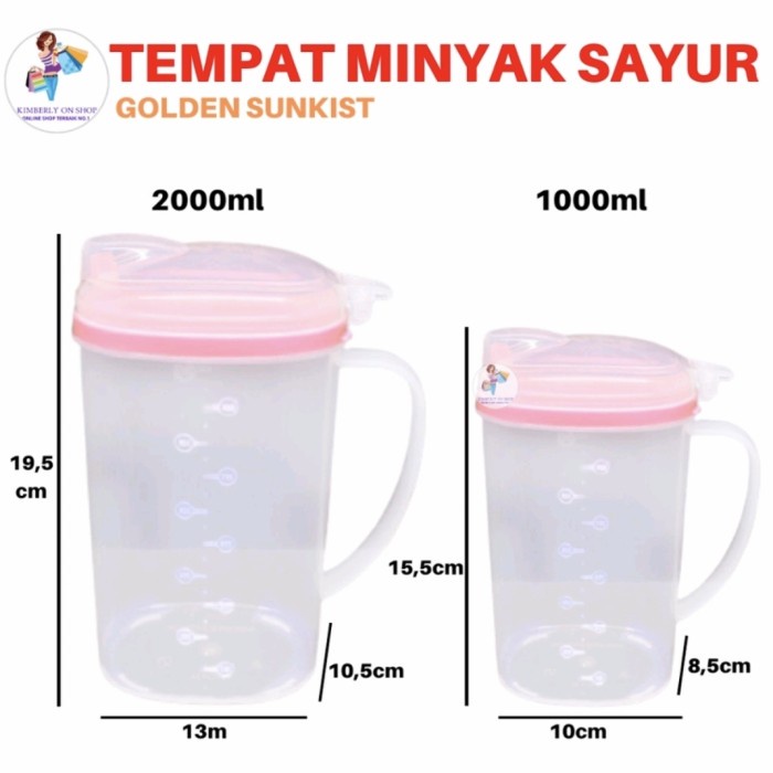 Golden Sunkist Tempat Minyak Goreng Wadah Minyak Goreng 1 Ltr/2 Ltr