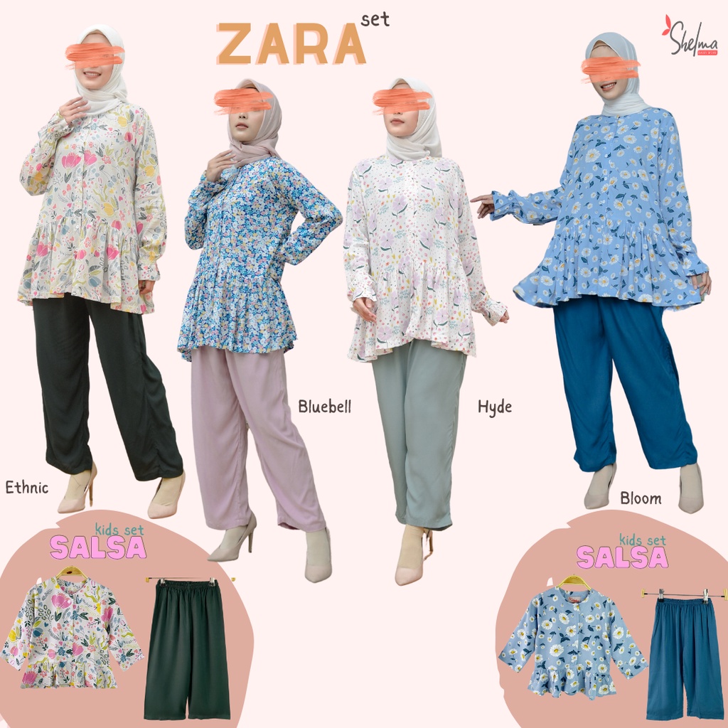 Piyama Ibu dan Anak Zara Set Salsa Set Baju lebaran Couple