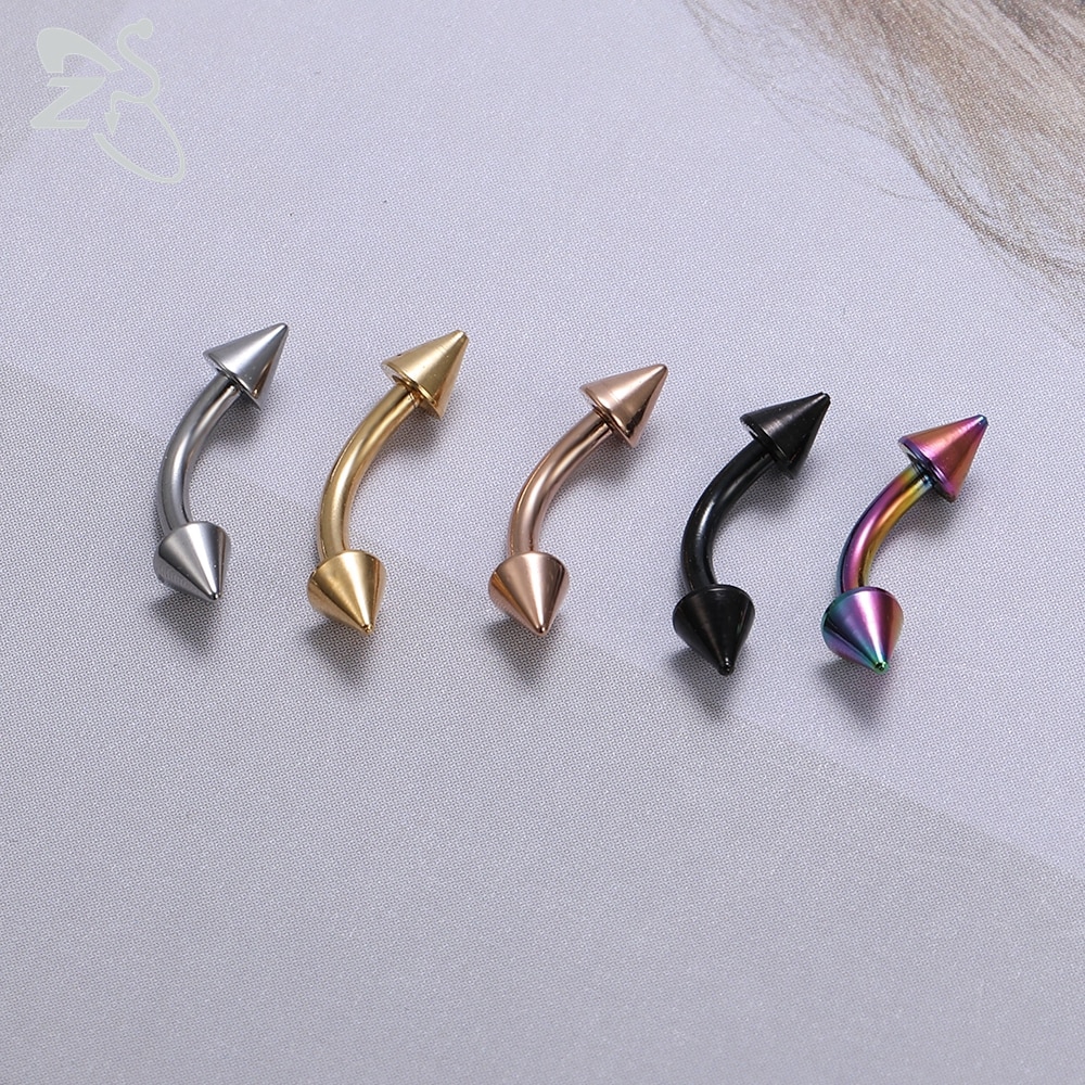 Anting Tindik Alis / Lidah / Bibir / Hidung / Perut Bentuk Barbel Bahan Stainless Steel