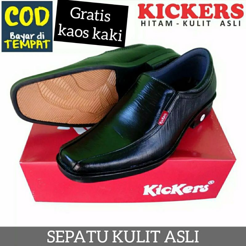 Kickers-sepatu pantofel-formal-kerja-kantor-hotel-guru-wisuda-nikah-pria kickers kulit asli