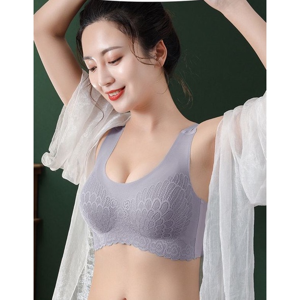 Blackpink BH Wanita Lateks Renda Pakaian Dalam Bra Push Up Mulus 1248