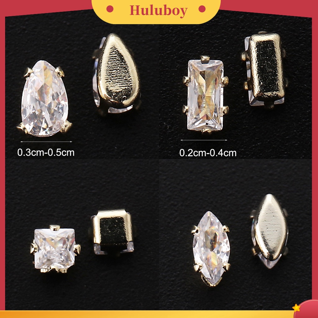 Huluboy Huluboy♡ 1 Set Ornamen Kuku 3D Bahan Metal Tahan Karat Untuk Manicure Charms