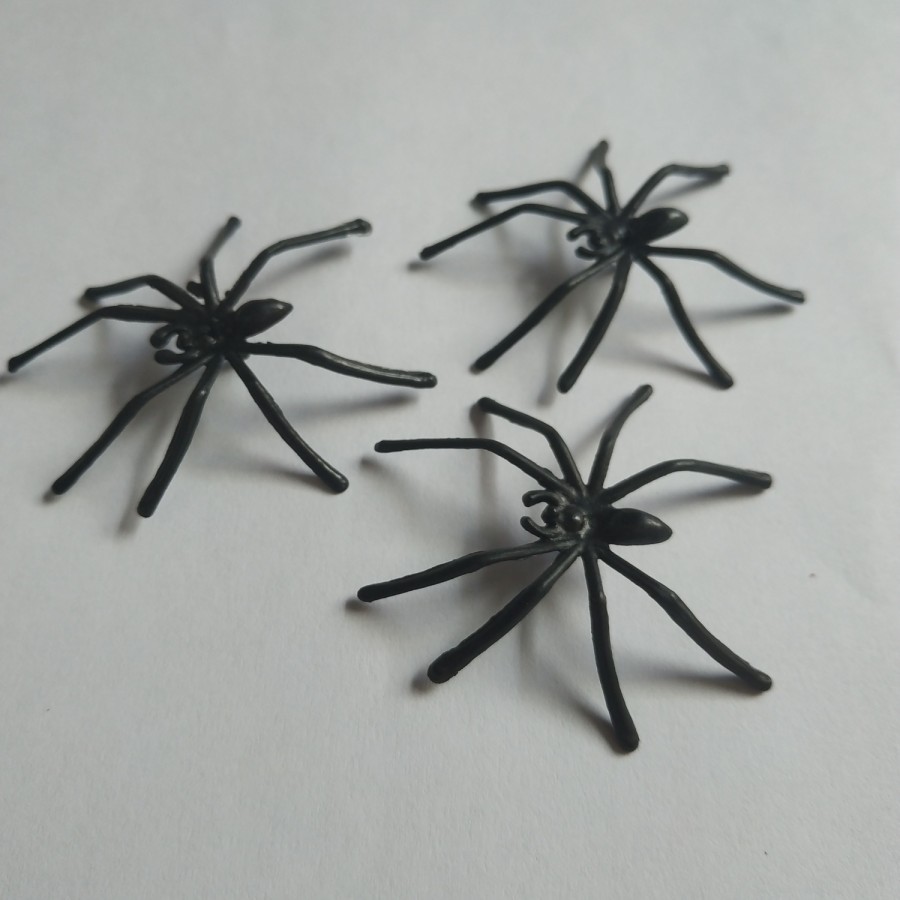 Halloween 3 pcs Spider properti pesta laba laba kecil mini 5x4cm
