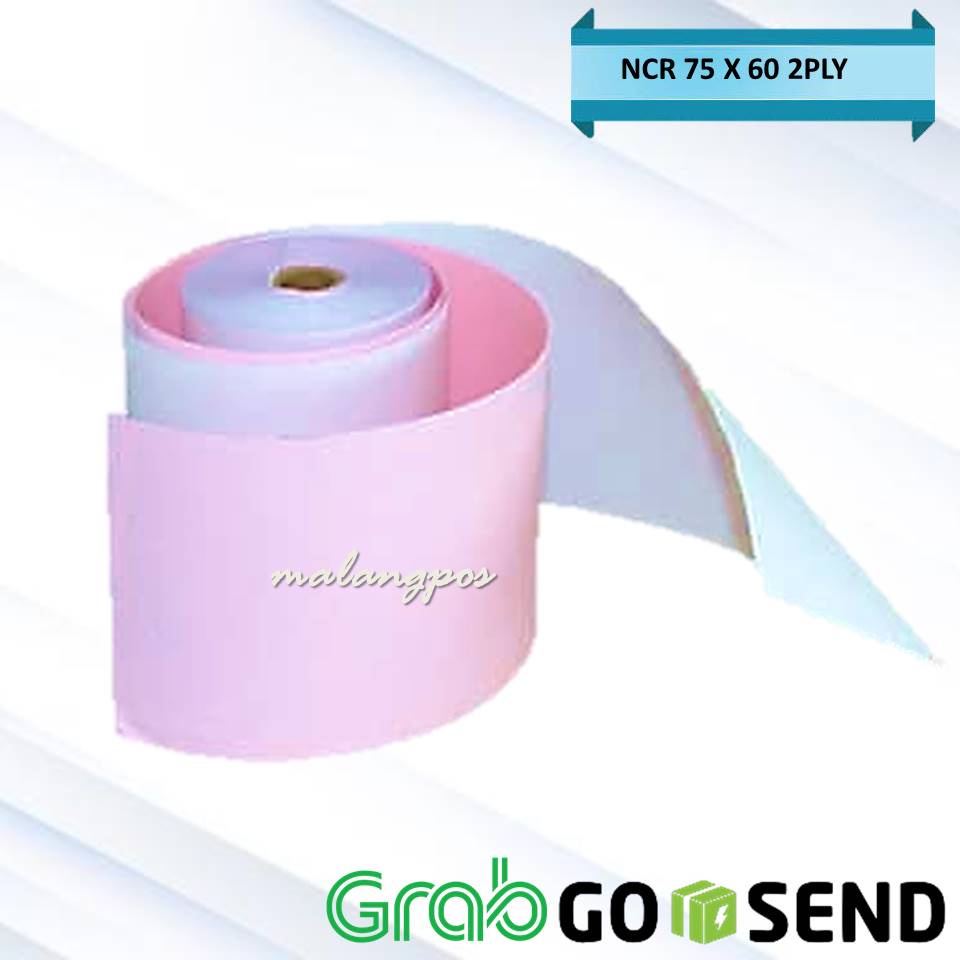 KERTAS STRUK KASIR NCR 2 PLY 75x60 MM KERTAS KASIR DUA RANGKAP PRINTER PPOB POS DOT MATRIKS