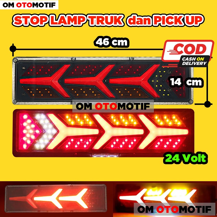 Lampu Variasi Stop Lamp LED Stoplamp Rem Belakang Truk Sein Running Truck  2D 3Y 46Cm 24 Volt Fuso H